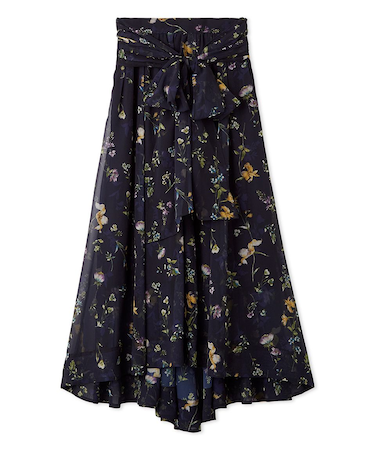 サッシュリボンフレアスカート