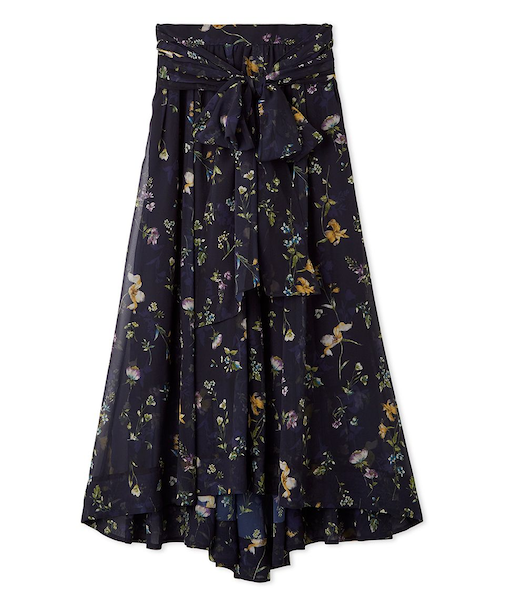 サッシュリボンフレアスカート