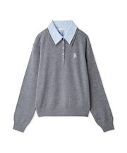 シャツカラーポロニットプルオーバー