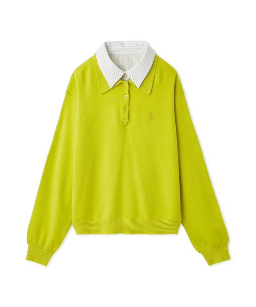 シャツカラーポロニットプルオーバー