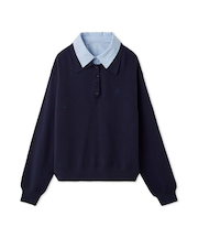 シャツカラーポロニットプルオーバー