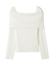 ウールシルクブレンドオフショルニット