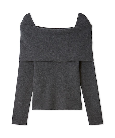 ウールシルクブレンドオフショルニット