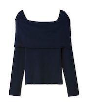 ウールシルクブレンドオフショルニット