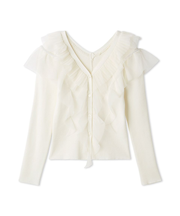 プリーツチュールフリルニット