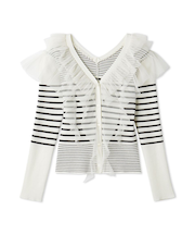 プリーツチュールフリルニット