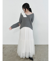 【NEW YEAR'S SPECIAL ITEM】リボンニットプル＆チュールスカートセット