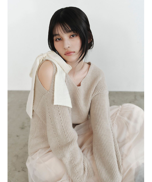 【NEW YEAR'S SPECIAL ITEM】リボンニットプル＆チュールスカートセット