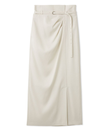 ベルト付きタックデザインストレートスカート