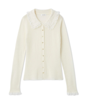 レースカラーニットカーディガン