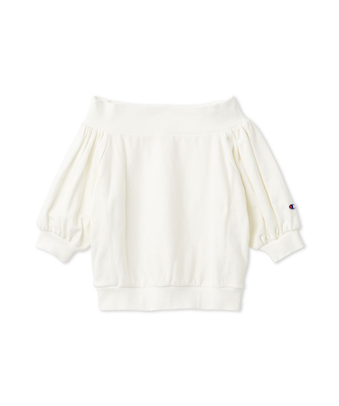 【FRAY I.D｜Champion】パフスリーブオフショルスウェット