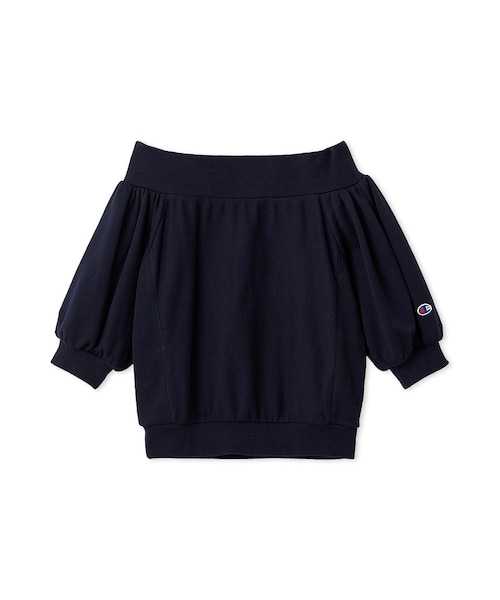 【FRAY I.D｜Champion】パフスリーブオフショルスウェット　新品 FRAY I.D｜Champion】パフスリーブオフショルスウェット(カットソー