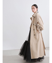 シャンブレーツイルロングトレンチコート／撥水