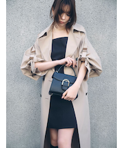 シャンブレーツイルロングトレンチコート／撥水