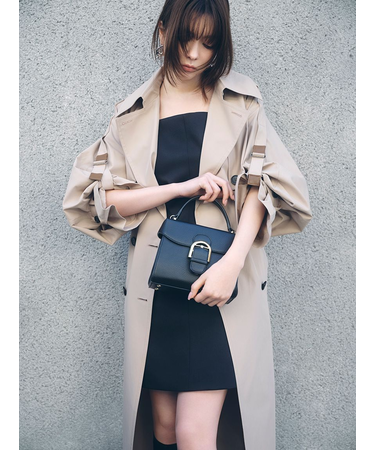 シャンブレーツイルロングトレンチコート/撥水