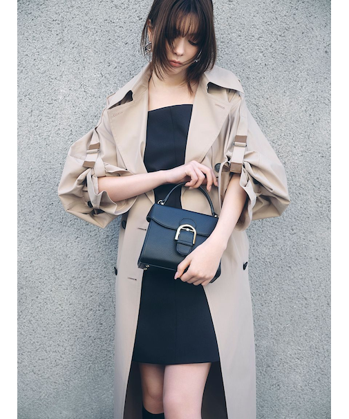 シャンブレーツイルロングトレンチコート/撥水