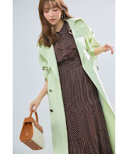 シャンブレーツイルロングトレンチコート／撥水