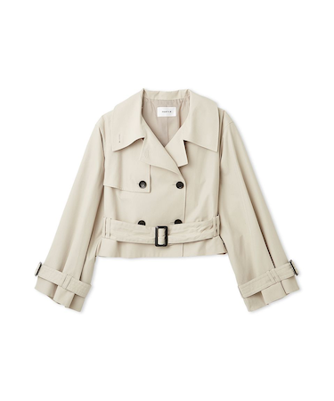 ボリュームスリーブショートトレンチコート／撥水