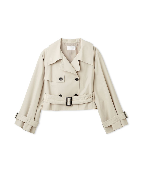 ボリュームスリーブショートトレンチコート／撥水