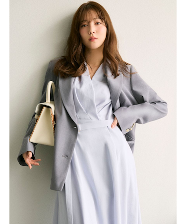 ダブルブレストシンプルジャケット／ウォッシャブル