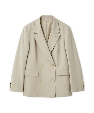 ダブルブレストシンプルジャケット/ウォッシャブル