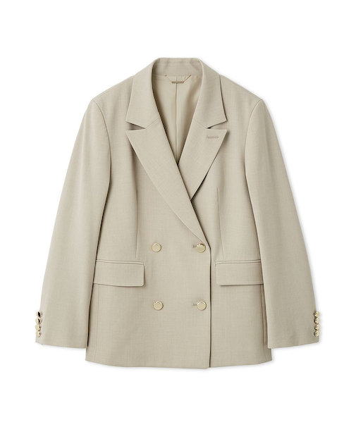 ダブルブレストシンプルジャケット/ウォッシャブル