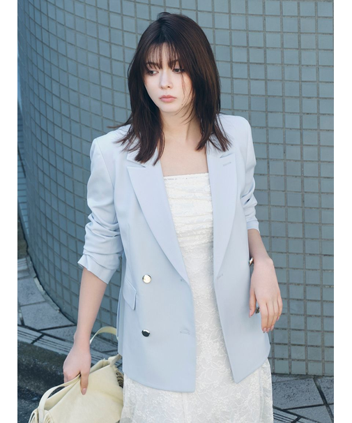 ダブルブレストシンプルジャケット／ウォッシャブル