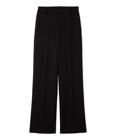 【00サイズあり】センタープレスセミフレアーパンツ／ウォッシャブル・防シワ・接触冷感