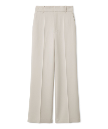 【00サイズあり】センタープレスセミフレアーパンツ／ウォッシャブル・防シワ・接触冷感