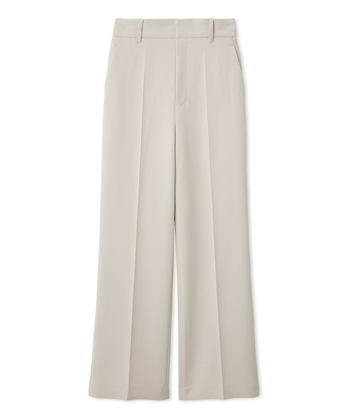 【00サイズあり】センタープレスセミフレアーパンツ／ウォッシャブル・防シワ・接触冷感