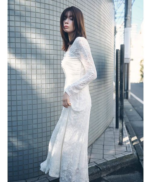 スクエアネックストレッチレースワンピース｜フレイアイディーの通販