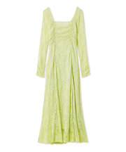 スクエアネックストレッチレースワンピース