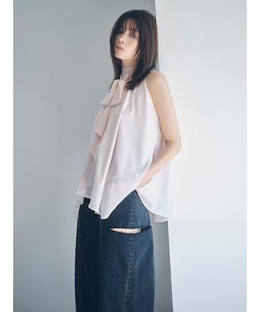 【00サイズあり】カットアウトバレルデニムパンツ