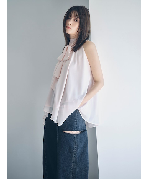 【00サイズあり】カットアウトバレルデニムパンツ