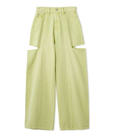 【00サイズあり】カットアウトバレルデニムパンツ