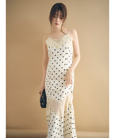 レーストリムマーメイドワンピース