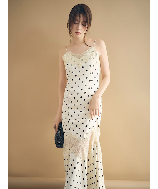 レーストリムマーメイドワンピース