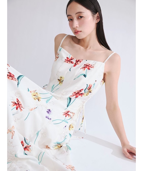 KISIDAMIKI☆キャミ 00サイズあり】ボタニカルアシメパターンキャミワンピース｜フレイ