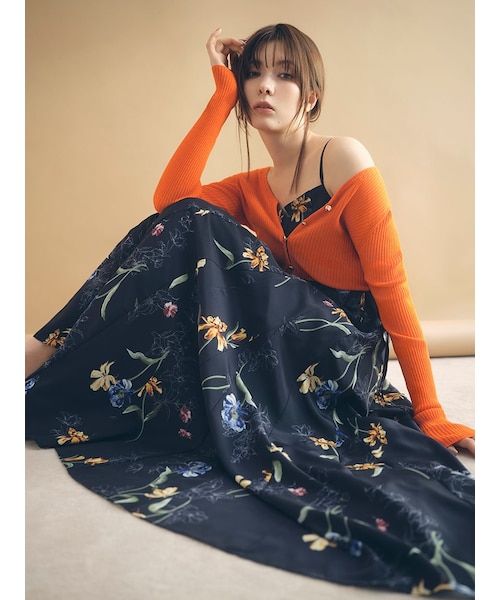 00サイズあり】ボタニカルアシメパターンキャミワンピース｜フレイ