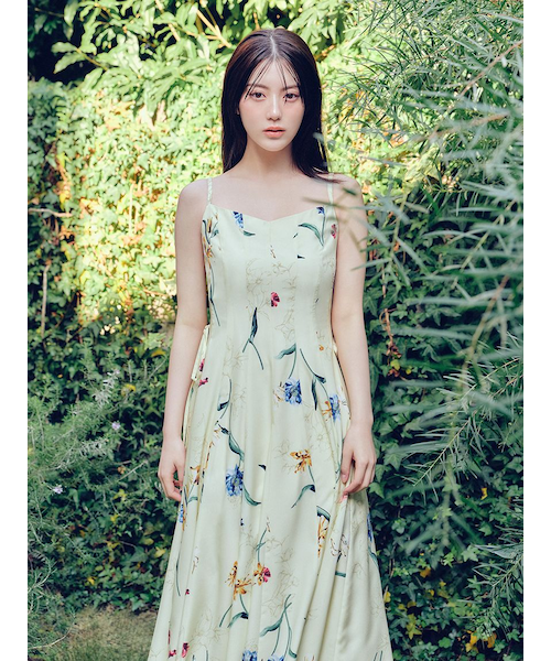 00サイズあり】ボタニカルアシメパターンキャミワンピース｜フレイ