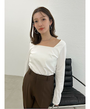 スクエアネックTシャツ/接触冷感