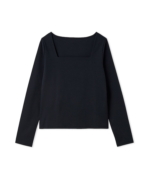 スクエアネックTシャツ／接触冷感