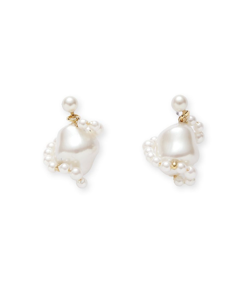 ラスターパールドロップピアス