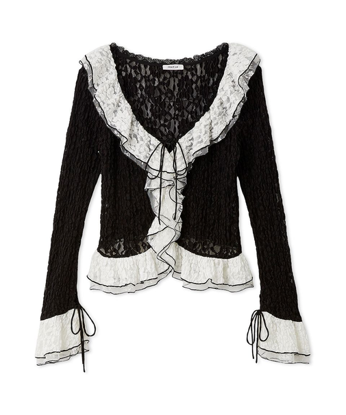 ラッフルデザインレーストップス