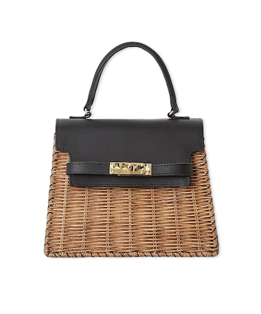 【BAGMATI】ラタンレザートップハンドルバッグ