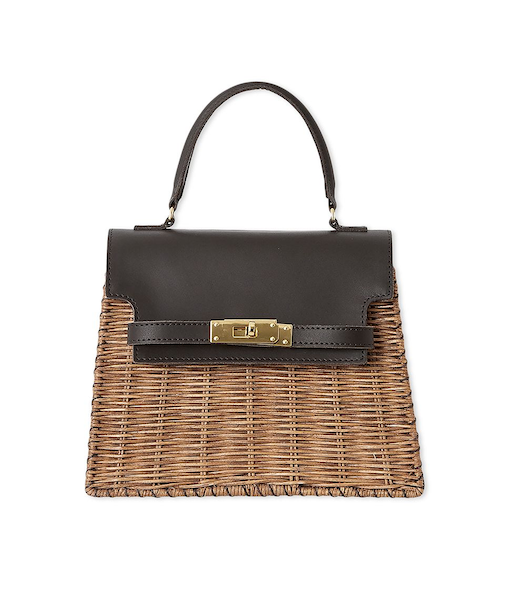 【BAGMATI】ラタンレザートップハンドルバッグ