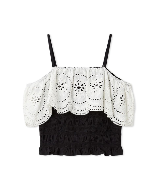 オフショルダーレースブラウス