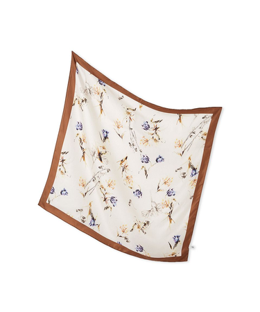 サテンシルクフラワースカーフ