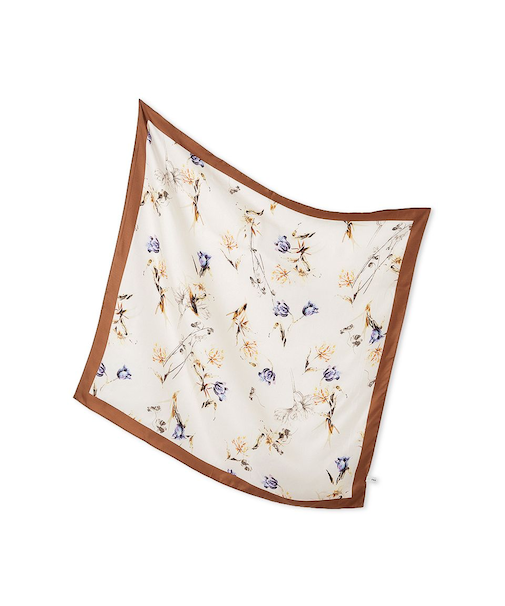 サテンシルクフラワースカーフ