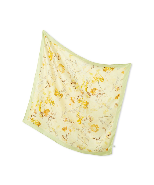 サテンシルクフラワースカーフ